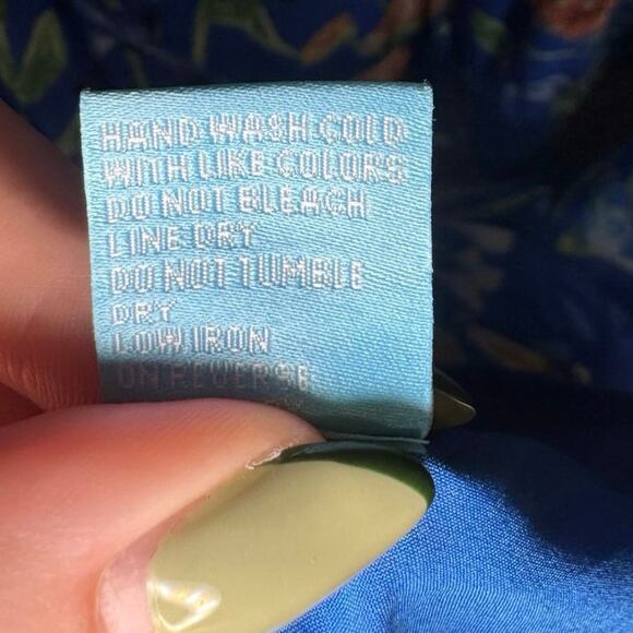 J. McLaughlin Lille Silk Tiered Midi Dress Madeira Flora Blue Size Large NWOT - Picture 8 of 10